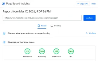 คะแนนทดสอบ GOOGLE PAGE SPEED INSIGHTS