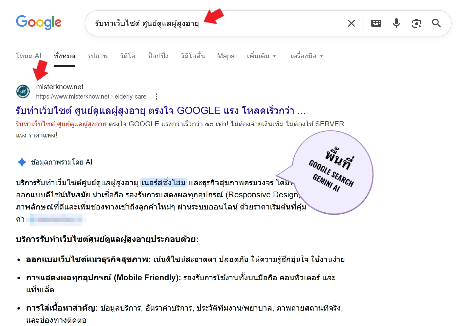 รับทำเว็บไซต์ศูนย์ดูแลผู้สูงอายุติดหน้าแรก